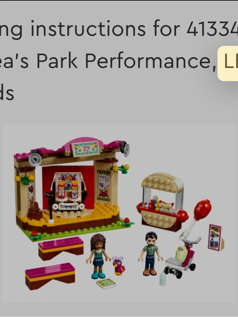 LEGO Friends set #41334 Andrea's Park Performance - Picture 3 of 7